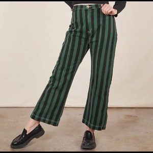 Big Bud Press - Western Pants - Green & Black Striped - Small